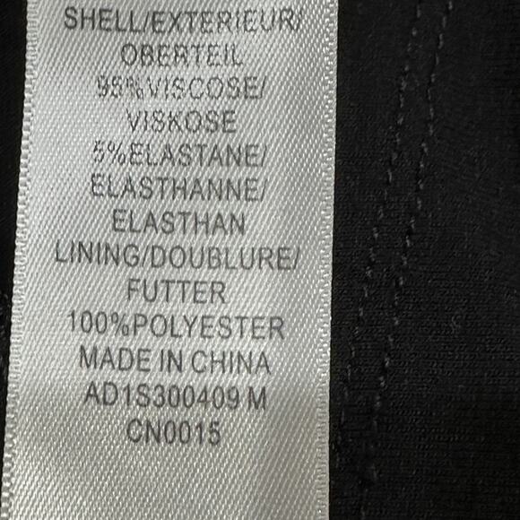 Adrianna Papell Dress Women Medium Black V Neck Short Sleeve Textured Trim Boho - Picture 9 of 9